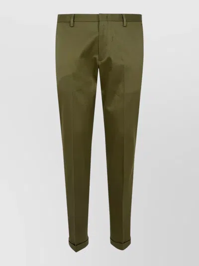 Paul Smith Mens Tailored Trousers Belt Loops Cuffed Hem In Green