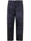 Paul Smith Men's Tapered Trouser Floral Pattern In Indigo