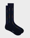 Paul Smith Mens Thin Artist Stripe Socks In Animal Print