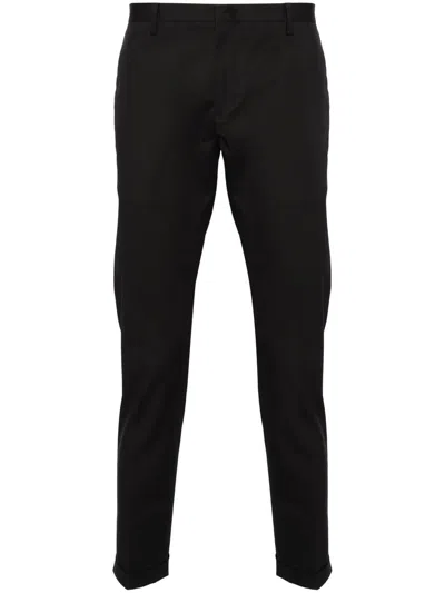 Paul Smith Cuffed Hem Trousers With Side And Back Pockets In Black