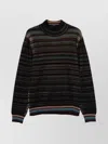 Paul Smith Signature Stripe Waffle Roll Neck Jumper In Multi