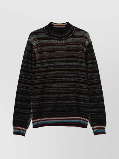 PAUL SMITH MENS TURTLENECK SWEATER STRIPED DESIGN