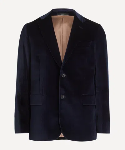 Paul Smith Mens Velvet Tailored Two-button Jacket In Blue