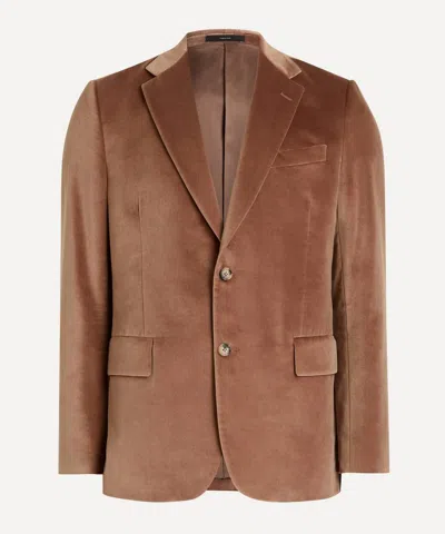 Paul Smith Mens Velvet Tailored Two-button Jacket In Brown