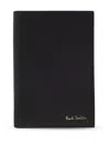 Paul Smith Black Signature Stripe Interior Leather Passport Holder In Black
