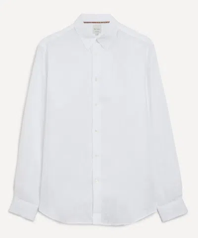 Paul Smith Mens White Linen Button-down Shirt