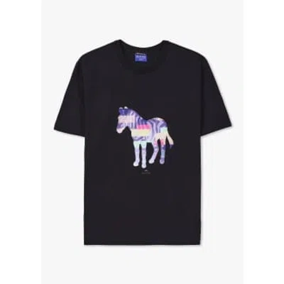 Paul Smith Mens Zebra Print T-shirt In Black