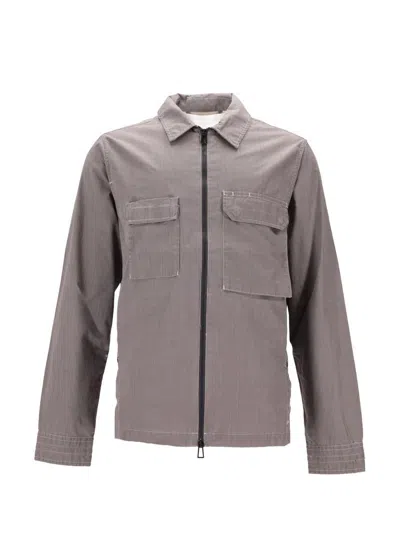 Paul Smith Taupe Zipped Front Overshirt In Gray