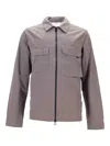Paul Smith Coated Slub Zip-up Overshirt In Multi