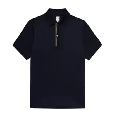 Paul Smith Menswear Signature Stripe Trim Polo Shirt In Blue