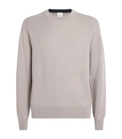 Paul Smith Merino Rib-knit Sweater In Ivory