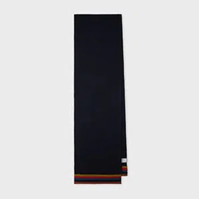 Paul Smith Merino Wool 'artist Stripe' Scarf Blue