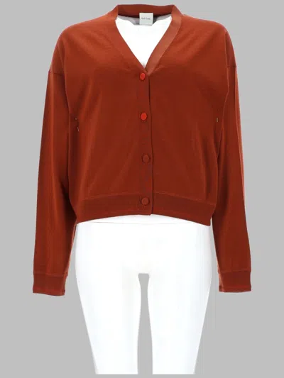 Paul Smith Merino Wool Cardigan In Orange