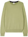 Paul Smith Pale Green Merino Wool Ribbed Sweater In Grün