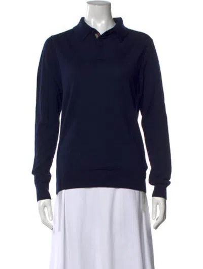 Pre-owned Paul Smith Merino Wool Long Sleeve Top In Black