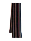 Paul Smith Multicolor Vertical Stripe Ribbed Knit Scarf In Multi