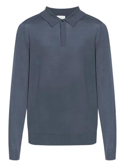 Paul Smith Merino-wool Polo Shirt In Gray