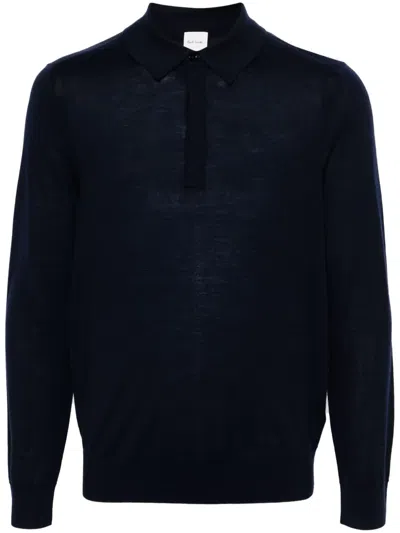 Paul Smith Navy Blue Long Sleeve Polo Shirt