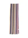 Paul Smith Striped-intarsia Wool Scarf In Pink