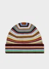 Paul Smith Patterned Intarsia-knit Virgin-wool Beanie In Multicolour