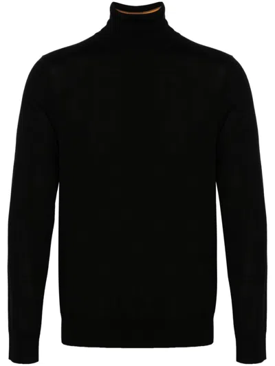 Paul Smith Merino Wool Turtleneck Sweater In Black