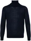Paul Smith Turtleneck Wool Sweater In Blue