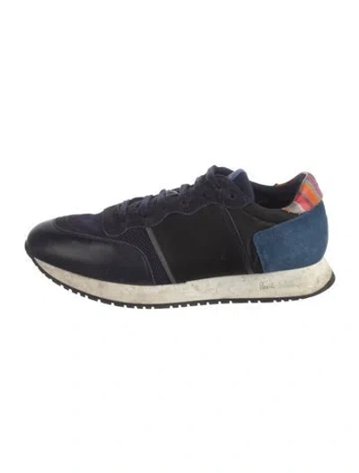 Pre-owned Paul Smith Mesh Colorblock Pattern Sneakers In Blue