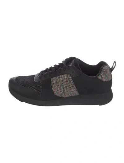 Pre-owned Paul Smith Mesh Patterned Sneakers In Black/blue