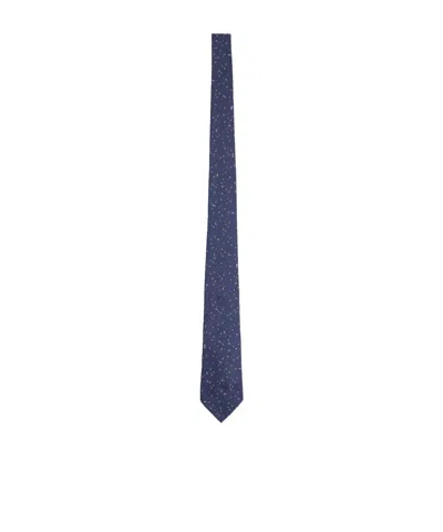 Paul Smith Micro Motif Tie In Blue