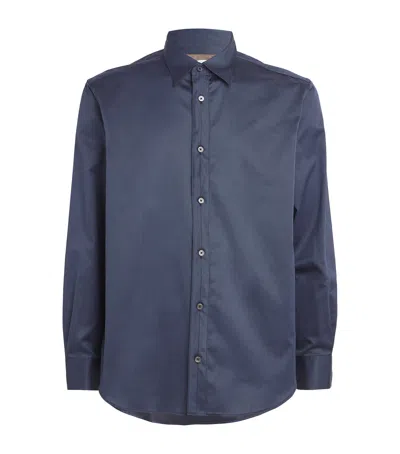 Paul Smith Micro-pinstripe Shirt In Blue