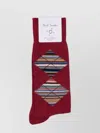 Paul Smith Dark Red 'signature Stripe' Argyle Socks In Burgundy