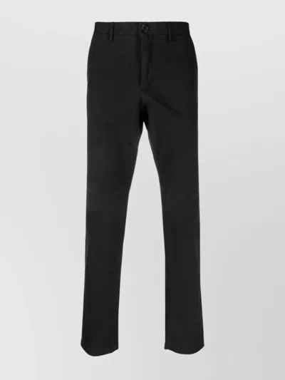 Paul Smith Mid-rise Slim Cut Stretch-cotton Trousers In Black