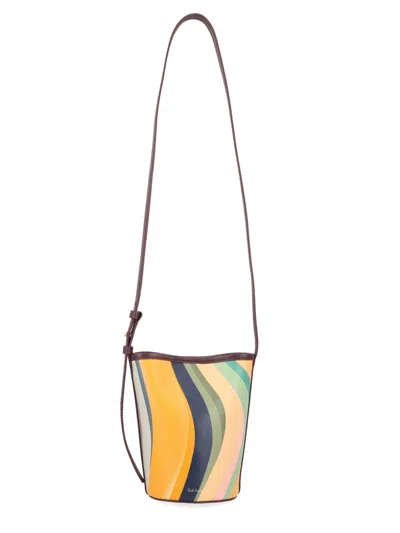 Paul Smith Mini Bucket Cow Leather Swirl Bag In Multi