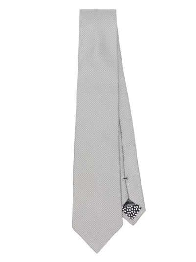 Paul Smith Mini Dot Silk Tie In Grey