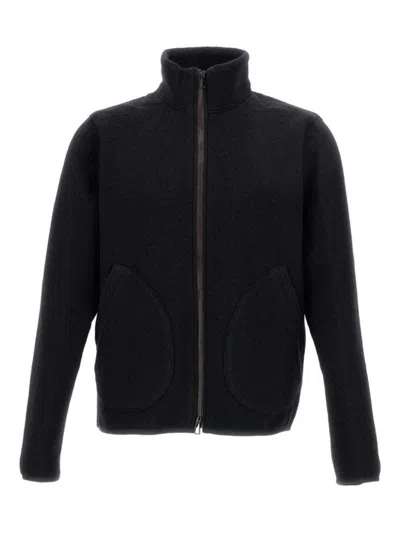 PAUL SMITH MINIMALIST BLACK JACKET WITH HIGH COLLAR