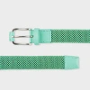 Paul Smith Mint Green Woven Stretch Belt In Green