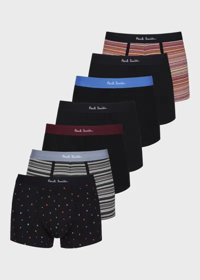 Paul Smith Mixed Pattern 'signature Stripe' Boxer Briefs Seven Pack Multicolour