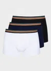 Paul Smith Mixed 'signature Stripe' Waistband Boxer Briefs Three Pack Multicolour