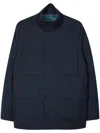 Paul Smith Navy Wool-linen Water-resistant Field Jacket Blue In Blue