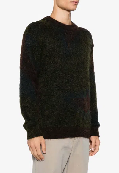 Paul Smith Mohair-blend Crewneck Sweater In Green