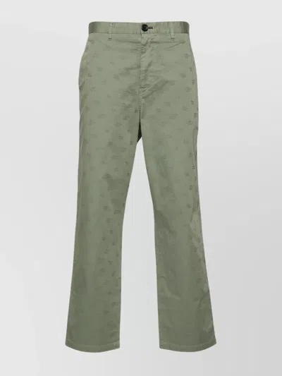 PAUL SMITH MONOGRAM JACQUARD COTTON BLEND STRAIGHT LEG TROUSERS