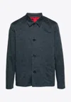 Paul Smith Monogram Jacquard Overshirt In Navy