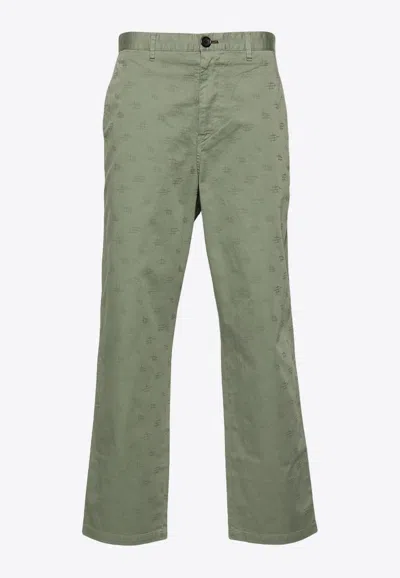 PAUL SMITH MONOGRAM JACQUARD STRAIGHT PANTS