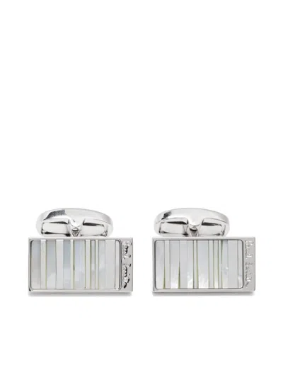 Paul Smith Mother Of Pearl-detailed Cufflinks In Silver