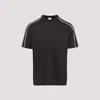 Paul Smith Mud Brown Cotton Stripe Tape Detail T-shirt In Black