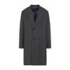Paul Smith Men's Overcoat With Notch Lapel And Back Belt Detail In Gray
