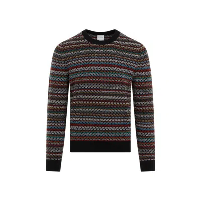 Paul Smith Multi Colored Merino Wool Crew Neck In Multicolour