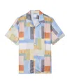 Paul Smith Multi Colour-block Print Lyocell Short-sleeve Shirt In Multi
