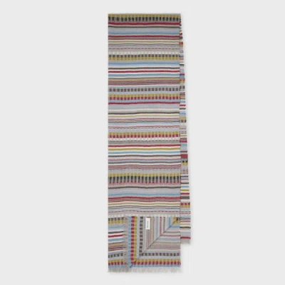 Paul Smith Multi Colour Multi Stripe Silk-blend Scarf Multicolour