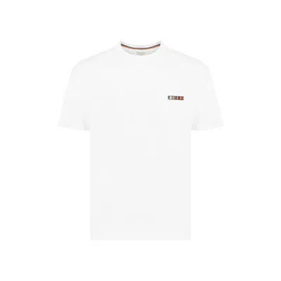 Paul Smith Multi Stripe Emb Off White Cotton T-shirt